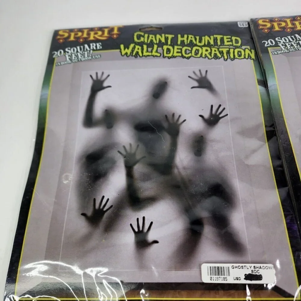 Lot of‎ 3 Spirit Halloween Wall Decor Light Up Lace Panel Morgue Giant Haunted